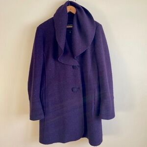 Hilary Radley Purple Wool Blend Swing Coat
